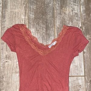 Cute slimming body suit with lace trim